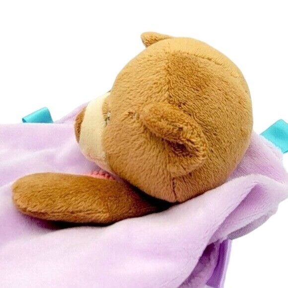 2/$15 Spot Brown Bear Lovey Plush Purple Square 10" Tags Stuffed Animal Security - Picture 3 of 9